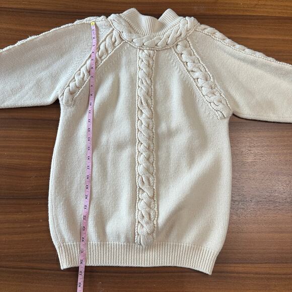 Vintage Capriccio 100% Wool Cream Cableknit Sweater, Made in Italy, Medium - Picture 5 of 9